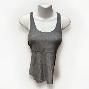 Lululemon Womens Tank Top Size 6 Gray Built In Bra Racerback Yoga Athletic Cami